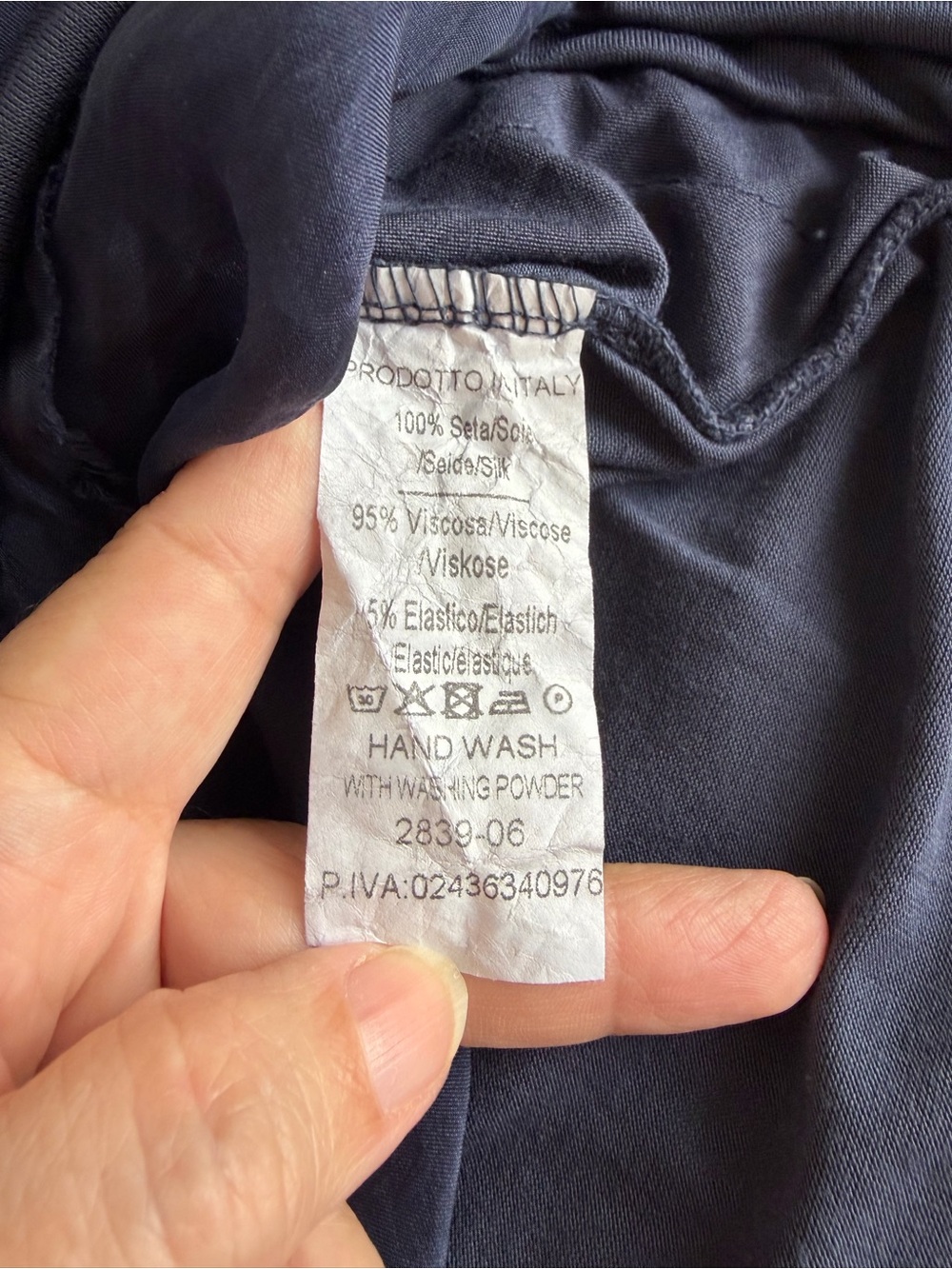Made in Italy 100% Silk Tiered Ruffle Dress Navy Blue Layered Raw Edge Mini - Picture 8 of 10